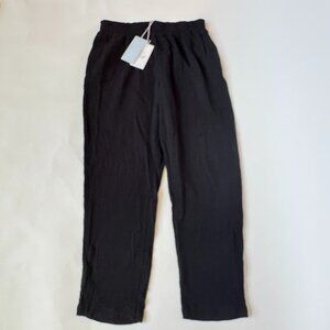 Johnny Was Calme Womens L Relaxed Fit Pant Black Crinkle Gause NWT Pull On NEW